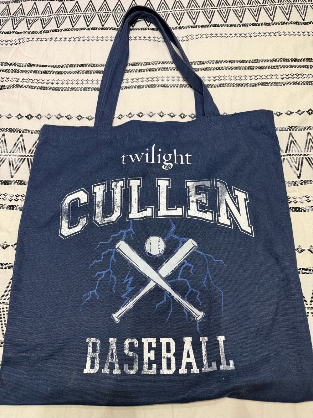 Twilight Cullen Navy Blue Baseball Tote Bag